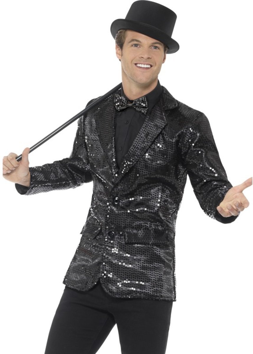 Glitter & Glamour Kostuum | Ron Tv Presentator Pailletten Vest Man | Large | Carnaval kostuum |  